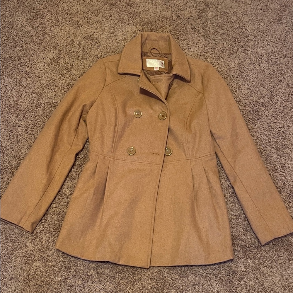 Women's Double-Breasted Tan Coat size medium